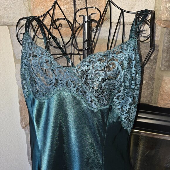 Victoria's Secret Dark Green Lace Slip Dress - Picture 2 of 12